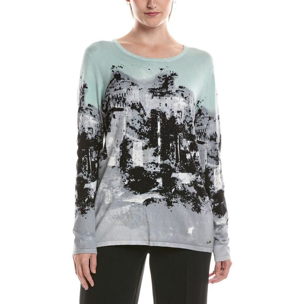 Picadilly Womens  Crewneck Printed Top, Blue